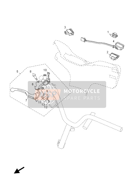 Yamaha YN50FU 2013 Stuurschakelaar & Hendel voor een 2013 Yamaha YN50FU